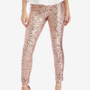 Chevron Rose Gold Sequin Leggings